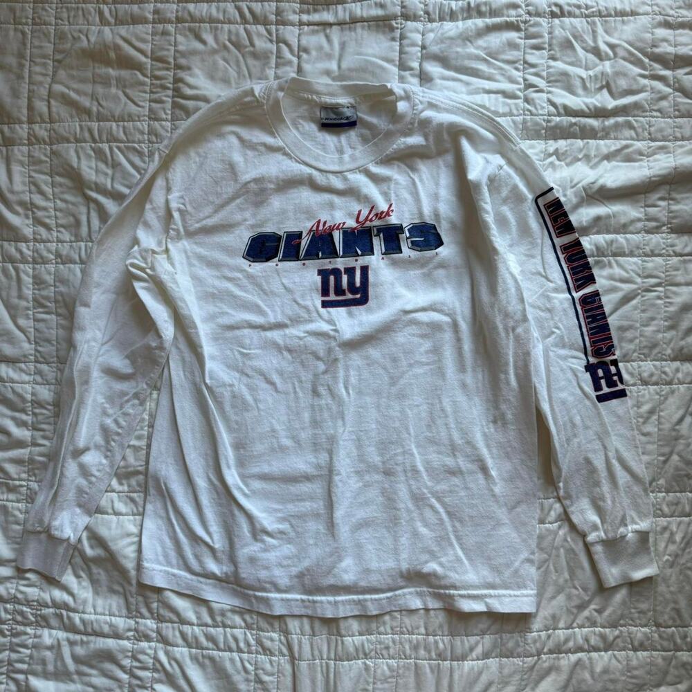 New York Giants t-shirt youth XL long sleeve white Reebok football athleisure
